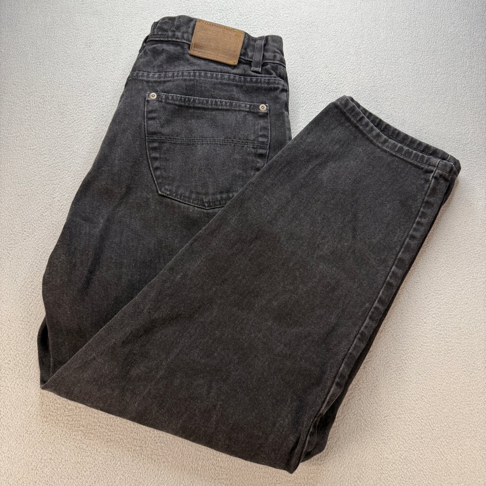 Structure Denim Jeans Loose Fit 34x32 (FIt 33x30) Black Metal Rivets 90s Vintage